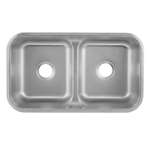 DAX 50/50 Double Bowl Undermount Kitchen Sink, 18 Gauge Stainless Steel, Brushed Finish , 32-1/4 x 18-7/8 x 9 Inches (DAX-3218)