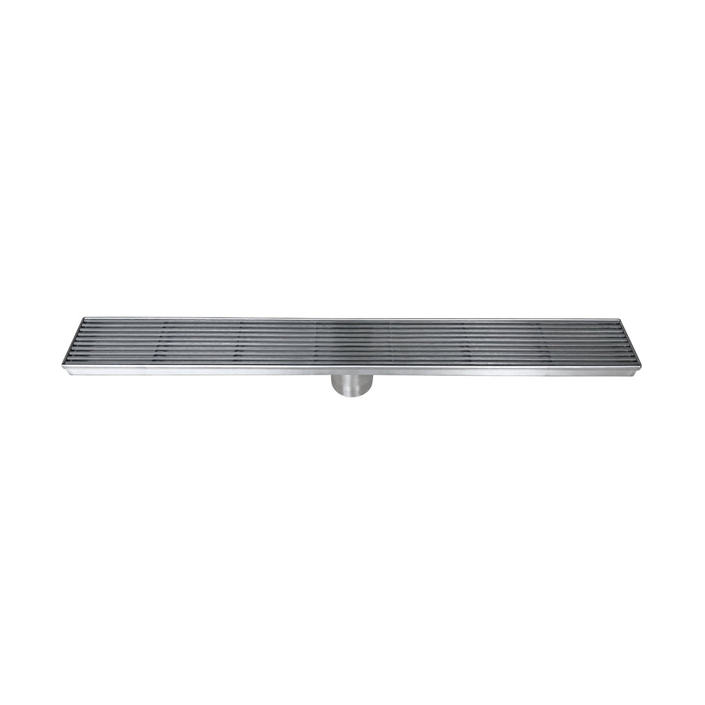 DAX Rectangle Shower Floor Drain, Stainless Steel Body, Brushed Stainless Steel Finish, 48 x 3-3/8 Inches (DR48-H01)