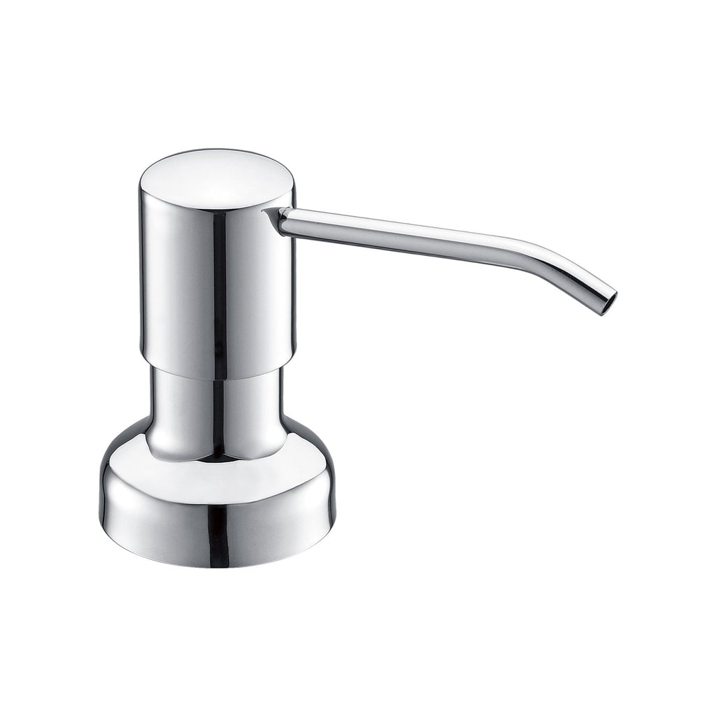 DAX Round Kitchen Sink Soap Dispenser, Deck Mount, Brass Body, Chrome Finish, 2-1/2 x 12-3/8 x 3-5/8 Inches (DAX-1002-CR)