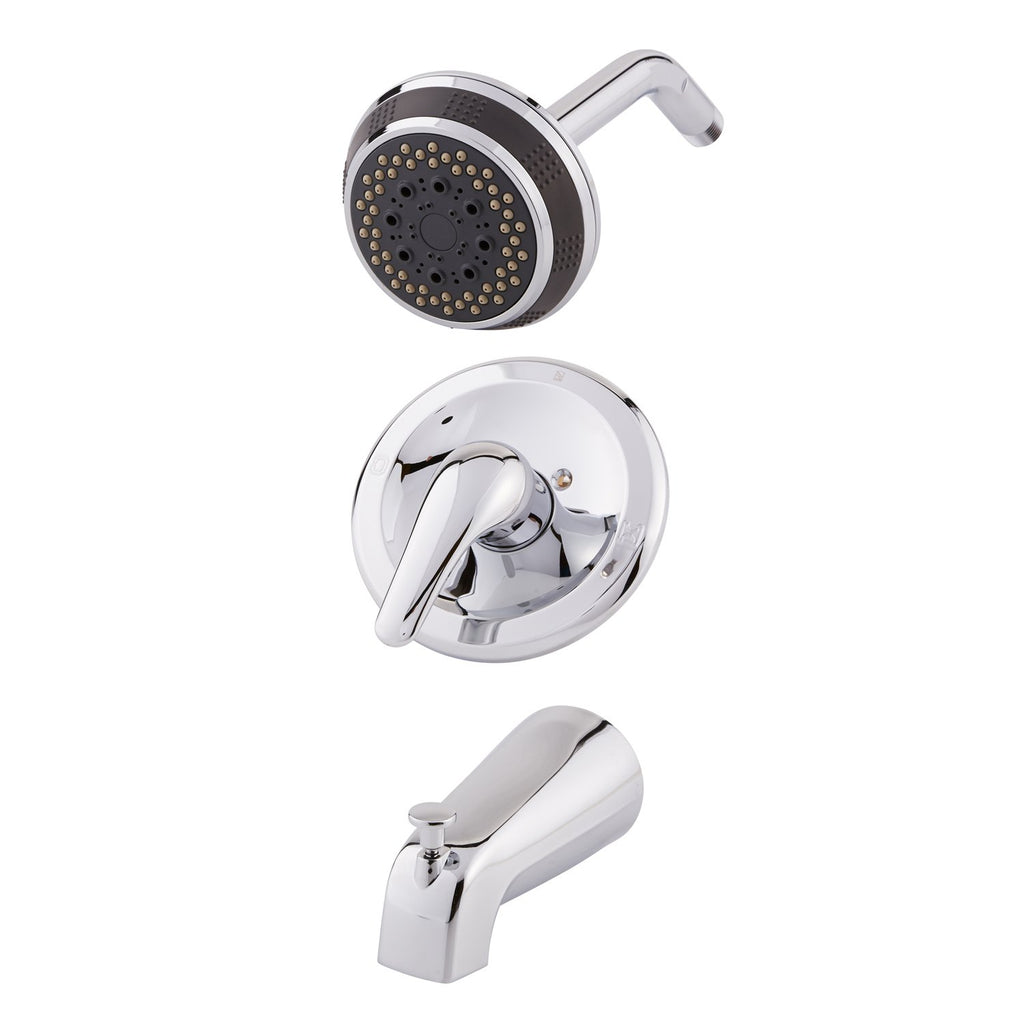 DAX Shower System, Faucet Set, with Shower and Tub Trim, Wall Mount, Brass Body, Chrome Finish (DAX-0511-CR)