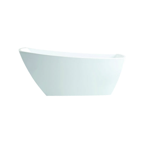 DAX Slipper Freestanding High Gloss Acrylic Bathtub with Central Drain and Overflow, Fiberglass Reinforcement, Full Immersion, Stainless Steel Frame, 67 x 31-1/3 x 27-3/4 Inches (BT-8078)