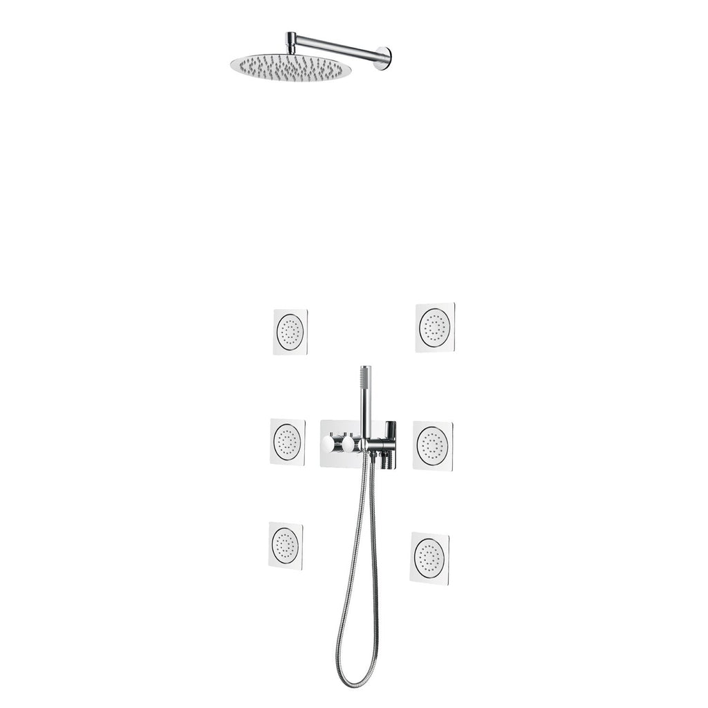 DAX Stainless Steel Shower System Thermostatic Mixer Chrome Finish (DAX-2002)