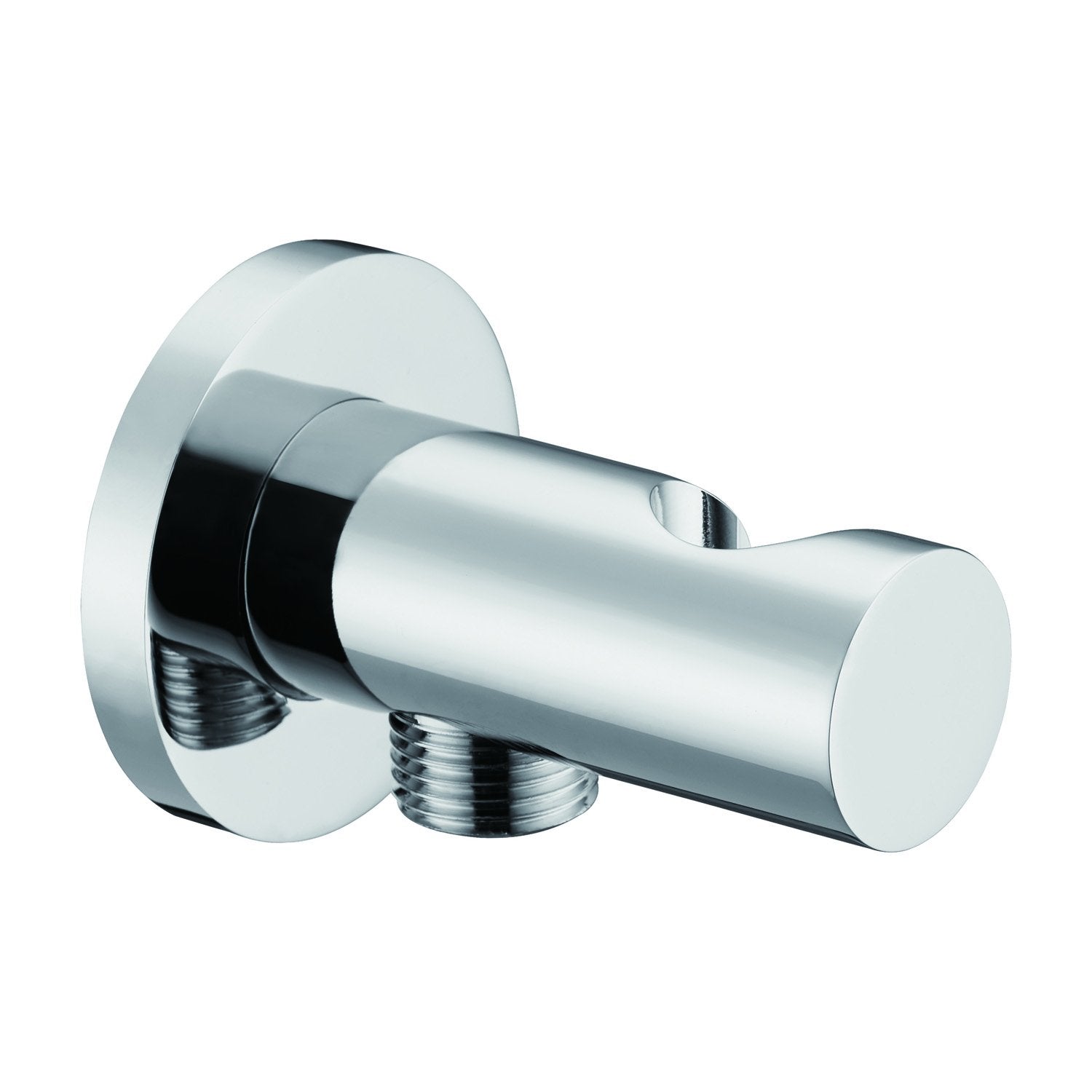 Dax Brass Round Shower Holder With Hose Connector Brushed Nickel Finish (DAX-042-BN)