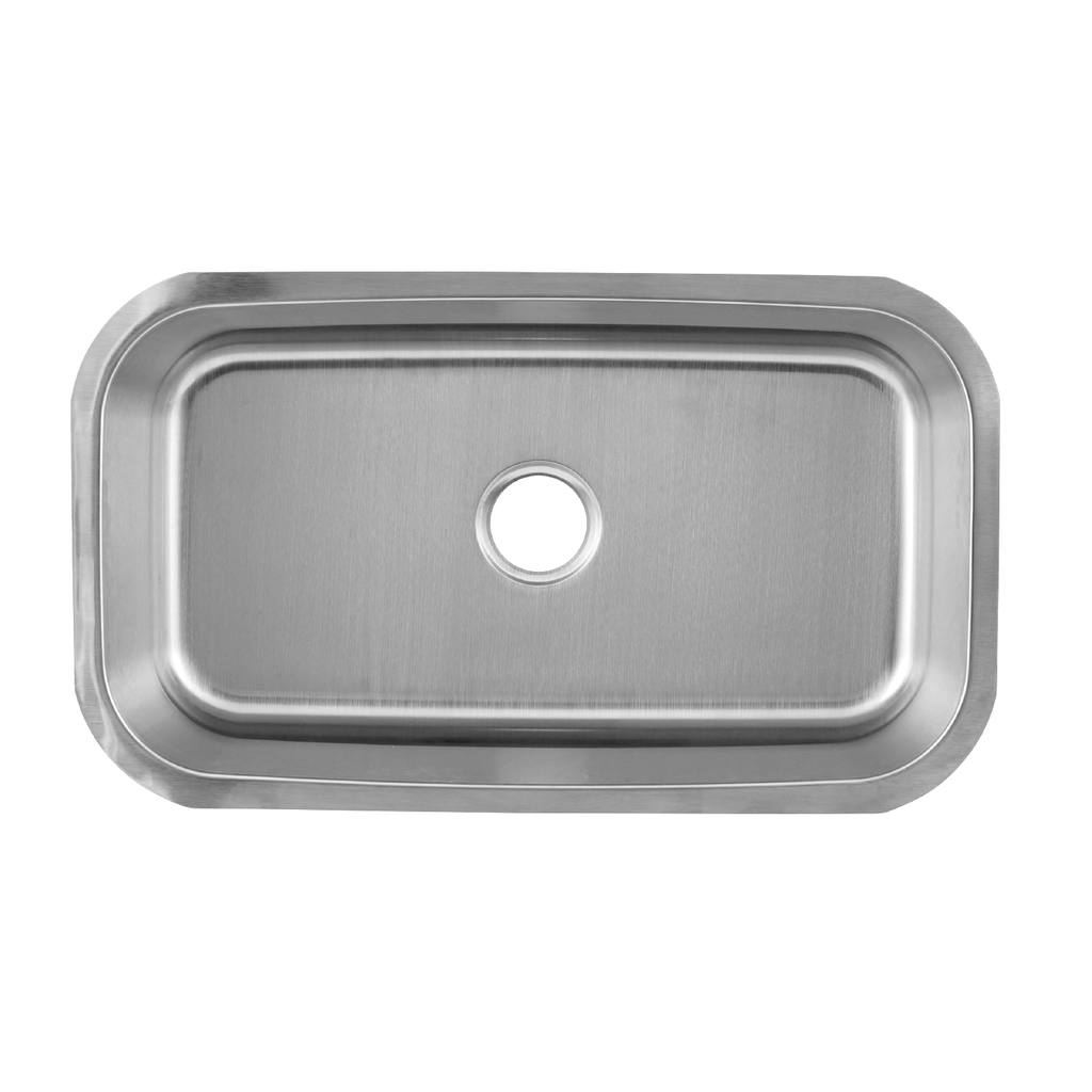 DAX Single Bowl Undermount Kitchen Sink, 18 Gauge Stainless Steel, Brushed Finish , 30 x 18 x 9 Inches (DAX-3018)