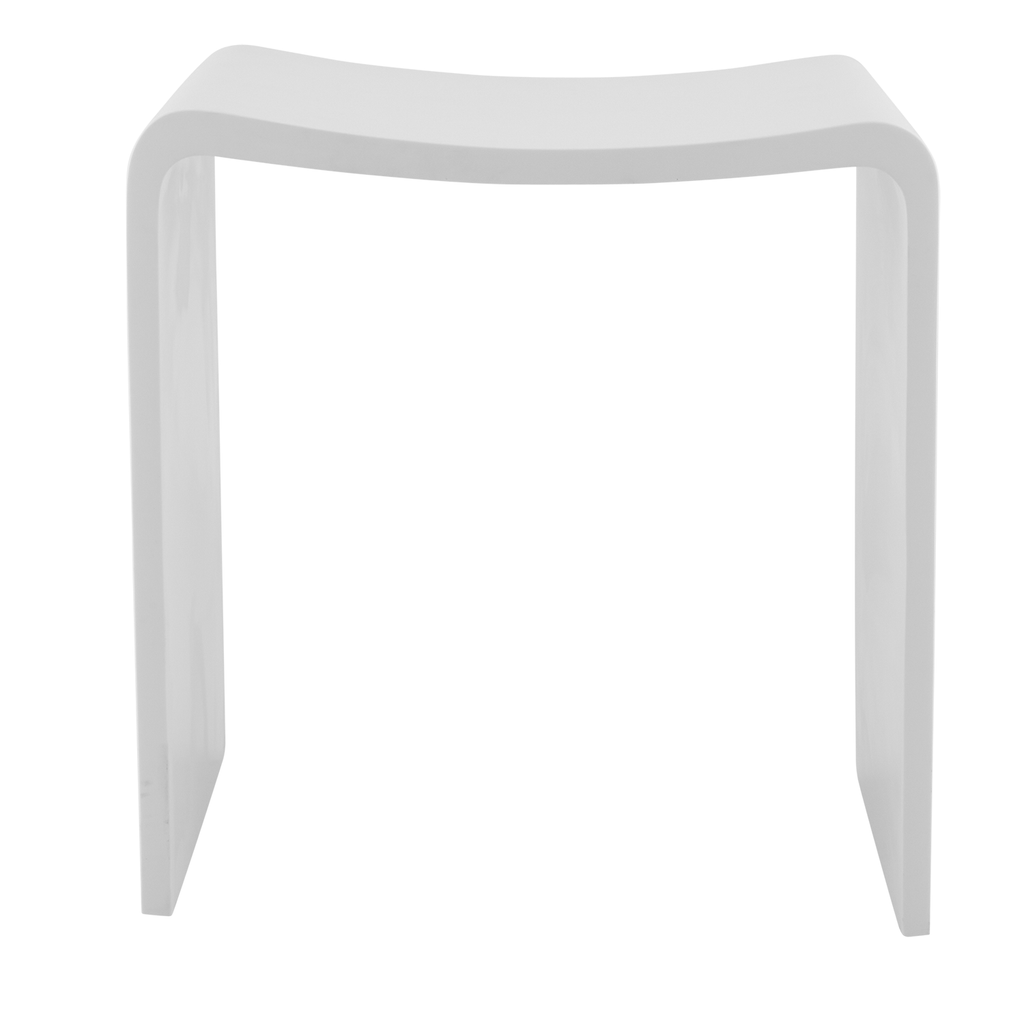 DAX Solid Surface Shower Stool, Standfree, Matte White Finish, 15-3/4 x 17-1/8 x 11-13/16 Inches (DAX-ST-02)