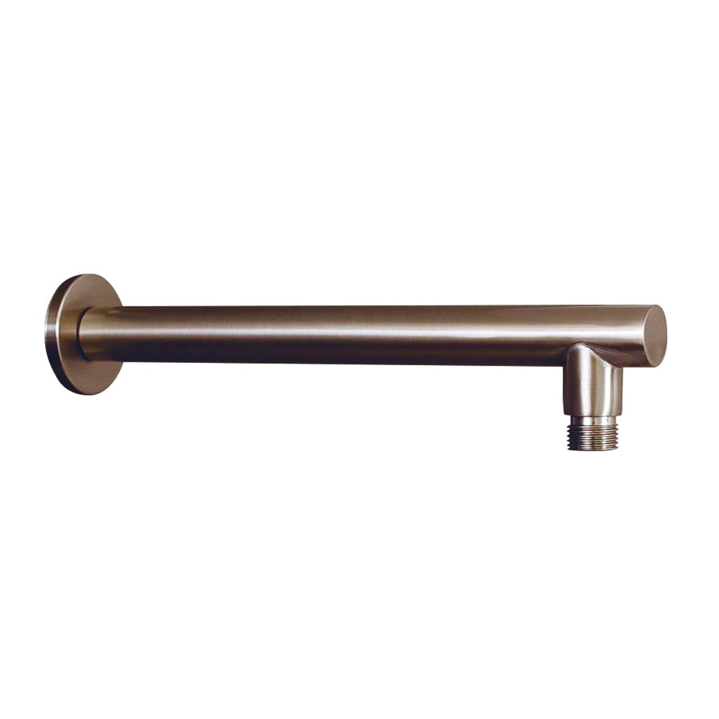 DAX Round Shower Arm, Spout, Brass Body, Wall Mount, Brushed Nickel Finish, 12 Inches (D-F04-12-BN)