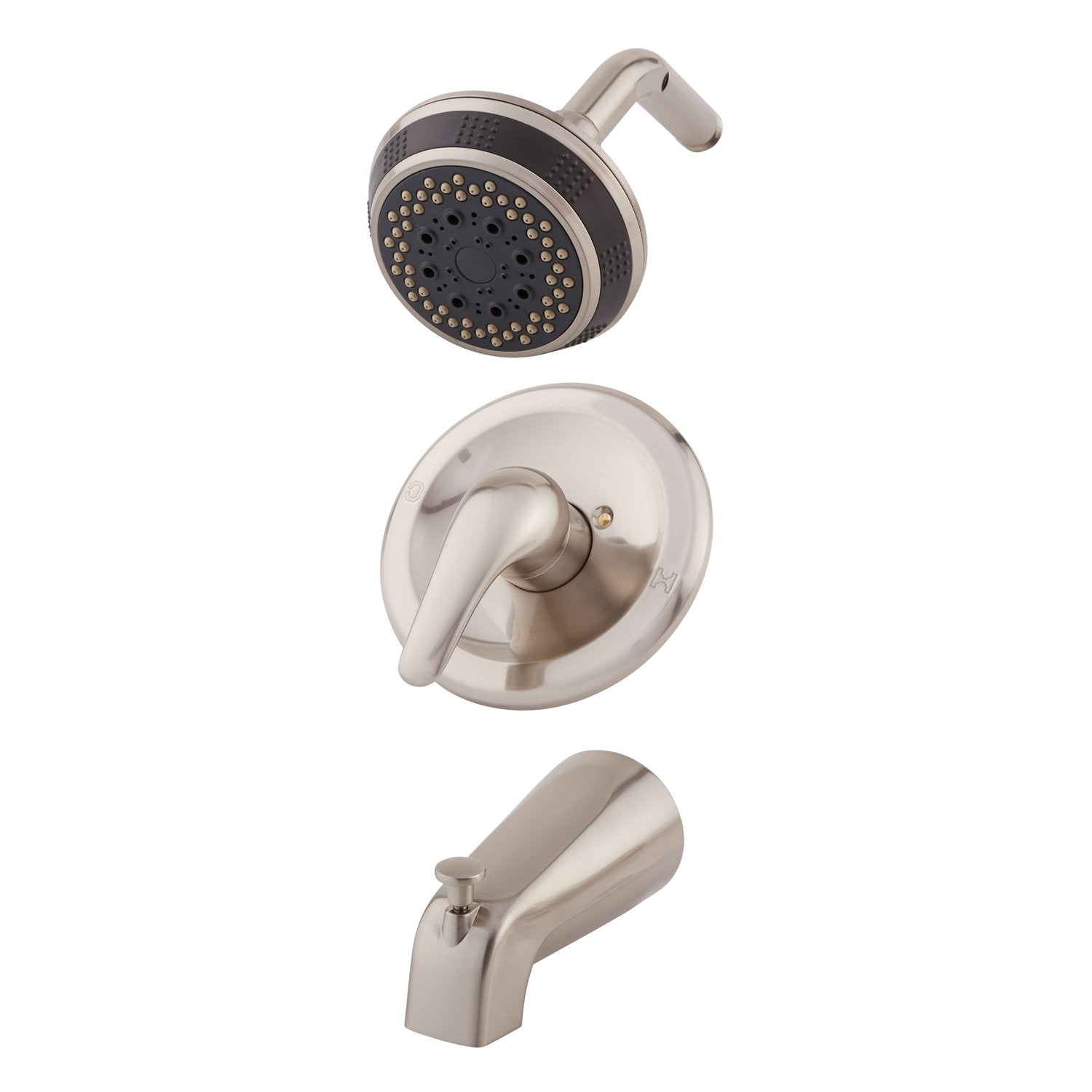 DAX Shower System, Faucet Set, with Shower and Tub Trim, Wall Mount, Brass Body, Brushed Nickel Finish (DAX-0511-BN)