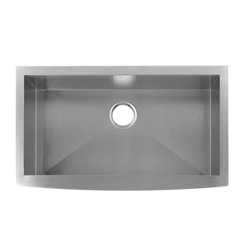 DAX Farmhouse Kitchen Sink, 18 Gauge Stainless Steel, Brushed Stainless Steel Finish, 35-7/8 x 20-3/4 x 10 Inches (KA-SQ-3621)