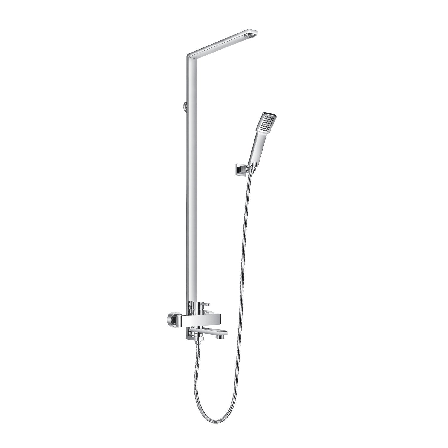 DAX Shower System, Faucet Set, with Shower Tub Trim and Hand Shower, Wall Mount, Brass Body, Chrome Finish (DAX-8166C-CR)
