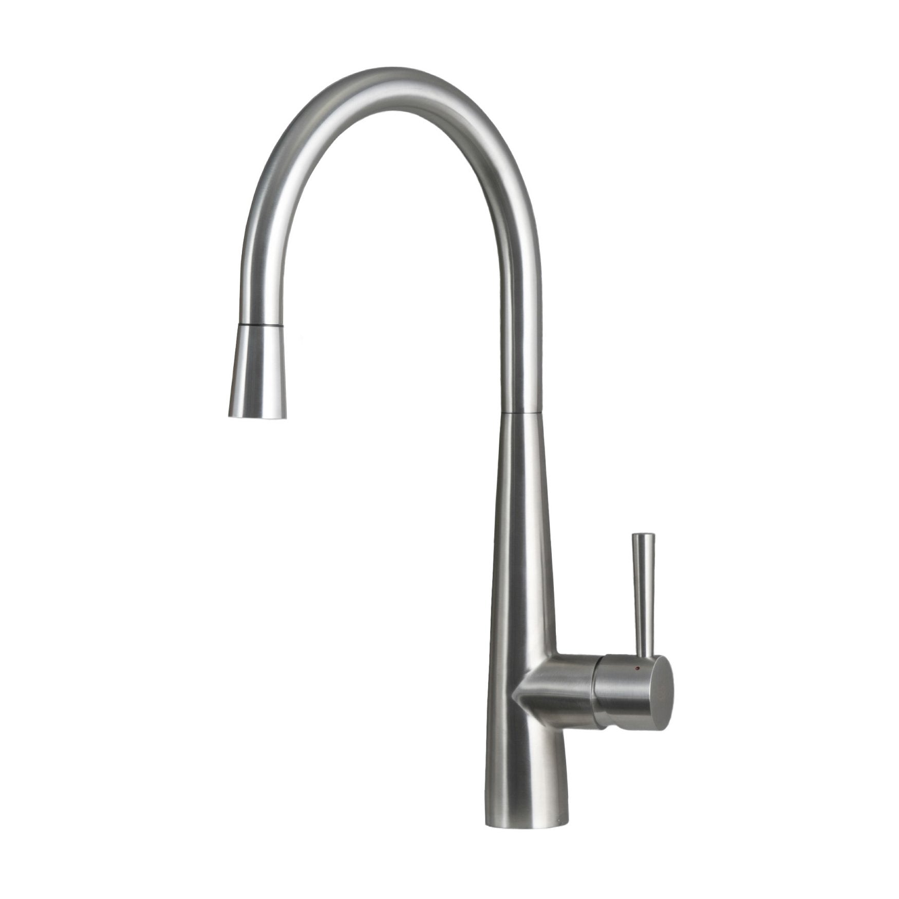 DAX Single Handle Pull Down Kitchen Faucet, Stainless Steel Shower Head and Body, Brushed Finish, Size 9 x 17-9/16 Inches (DAX-S1087P)