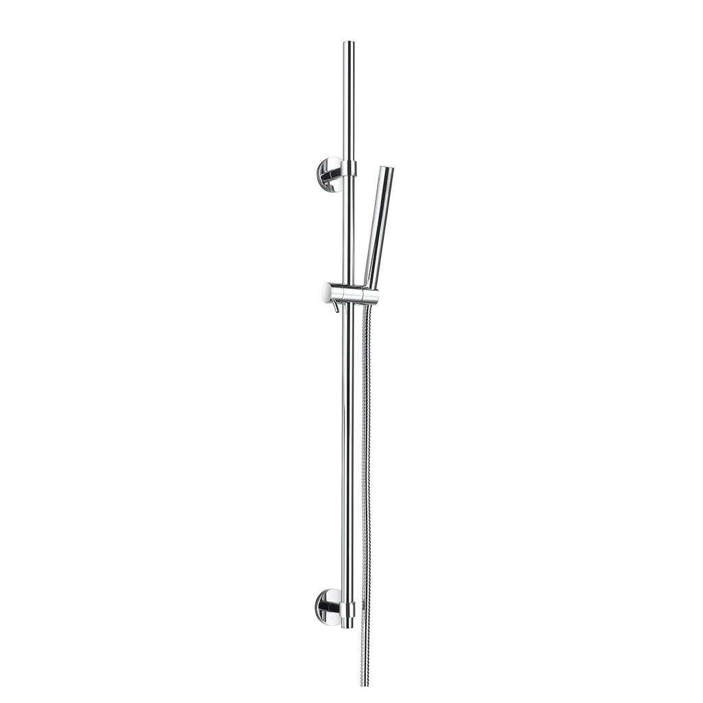 DAX Hand Shower Head with Round Adjustable Slide Bar, Stainless Steel Body, Chrome Finish, 23-5/8 x 2-3/8 Inches (DAX-9516)