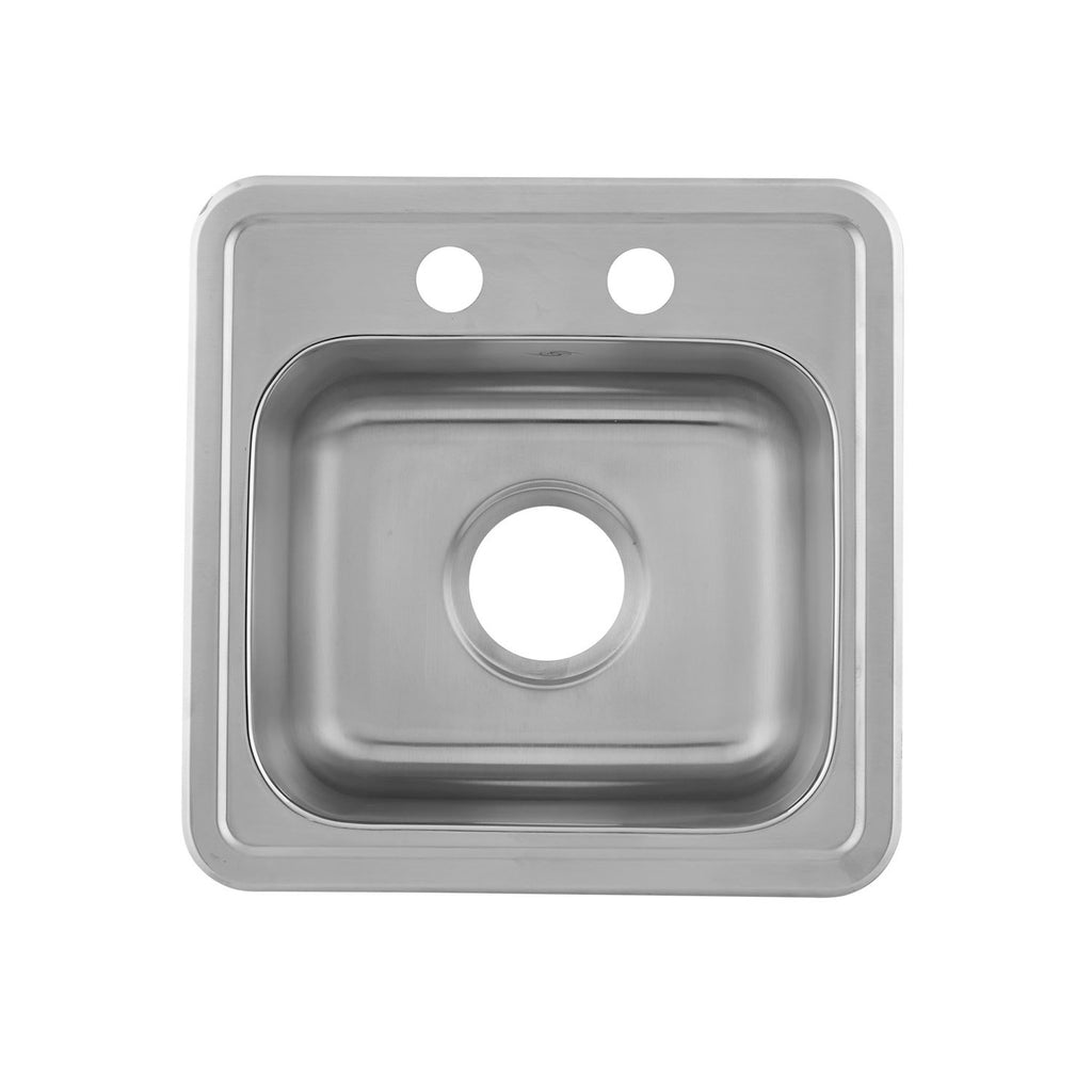 DAX  Single Bowl Top Mount Kitchen Sink, 23 Gauge Stainless Steel, Brushed Finish , 15 x 25 x 5-1/2 Inches (DAX-OM-1515)