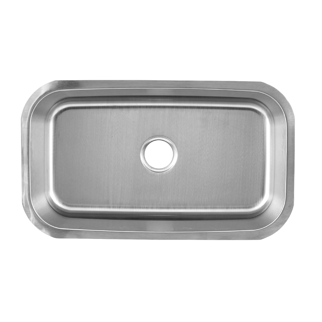 DAX Single Bowl Undermount Kitchen Sink, 18 Gauge Stainless Steel, Brushed Finish, 30 x 18 x 10 Inches (KA-3018)