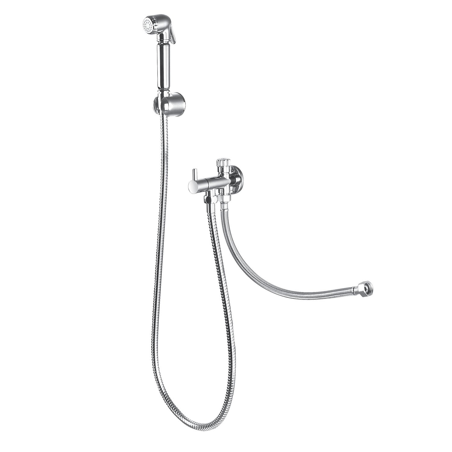 DAX Hand Shower Set, Wall Mount with Hose and Valve, Brass Body, Chrome Finish (DAX-9317C)