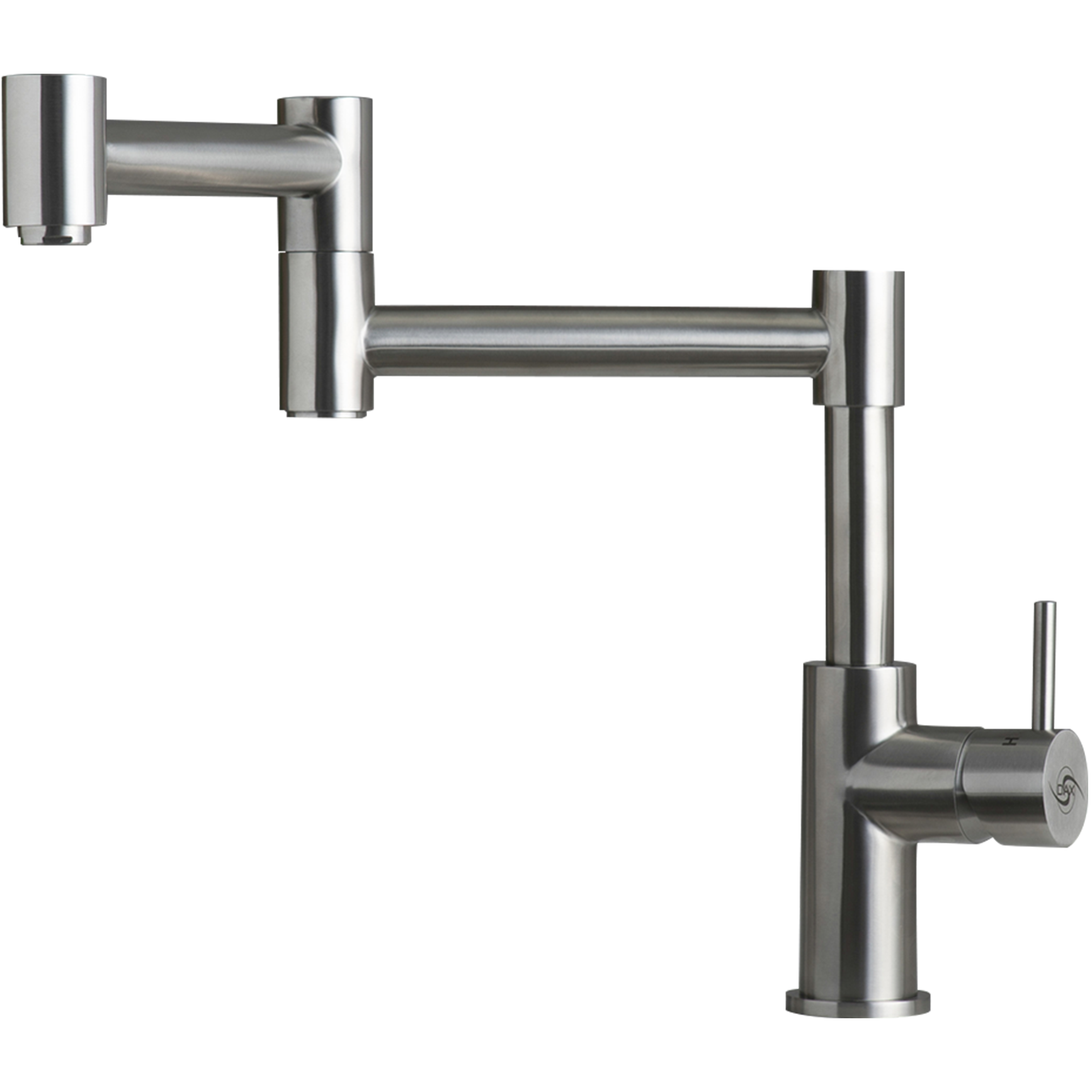 DAX Modern Sink Kitchen Faucet, Single Lever, Stainless Steel Body, Brushed Finish, Size 7-1/2 x 12-3/4 Inches (DAX-006-01)