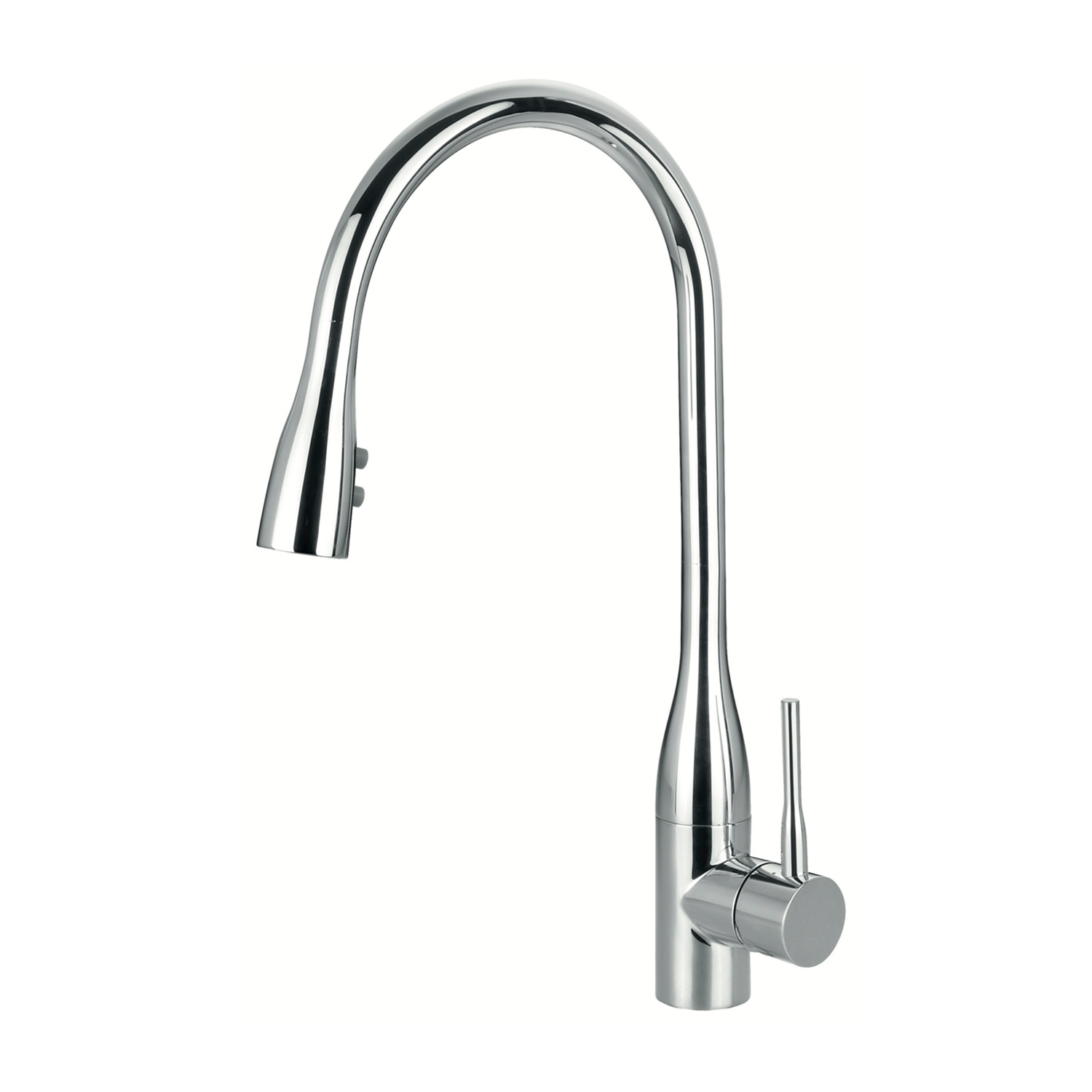 DAX Modern Single Handle Kitchen Faucet, Dual Sprayer, Brass Body, Chrome Finish, Size 8-11/16 x 16-9/16 Inches (DAX-8763)