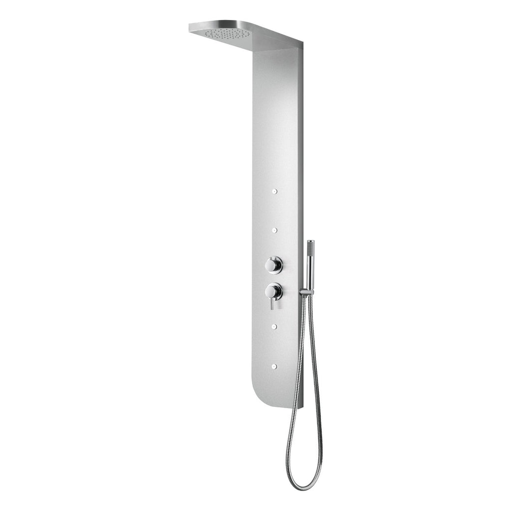 DAX Brushed Stainless Steel Shower Panel Pressure Balance Valve Body Jets Hand Shower (DAX-208-BN)