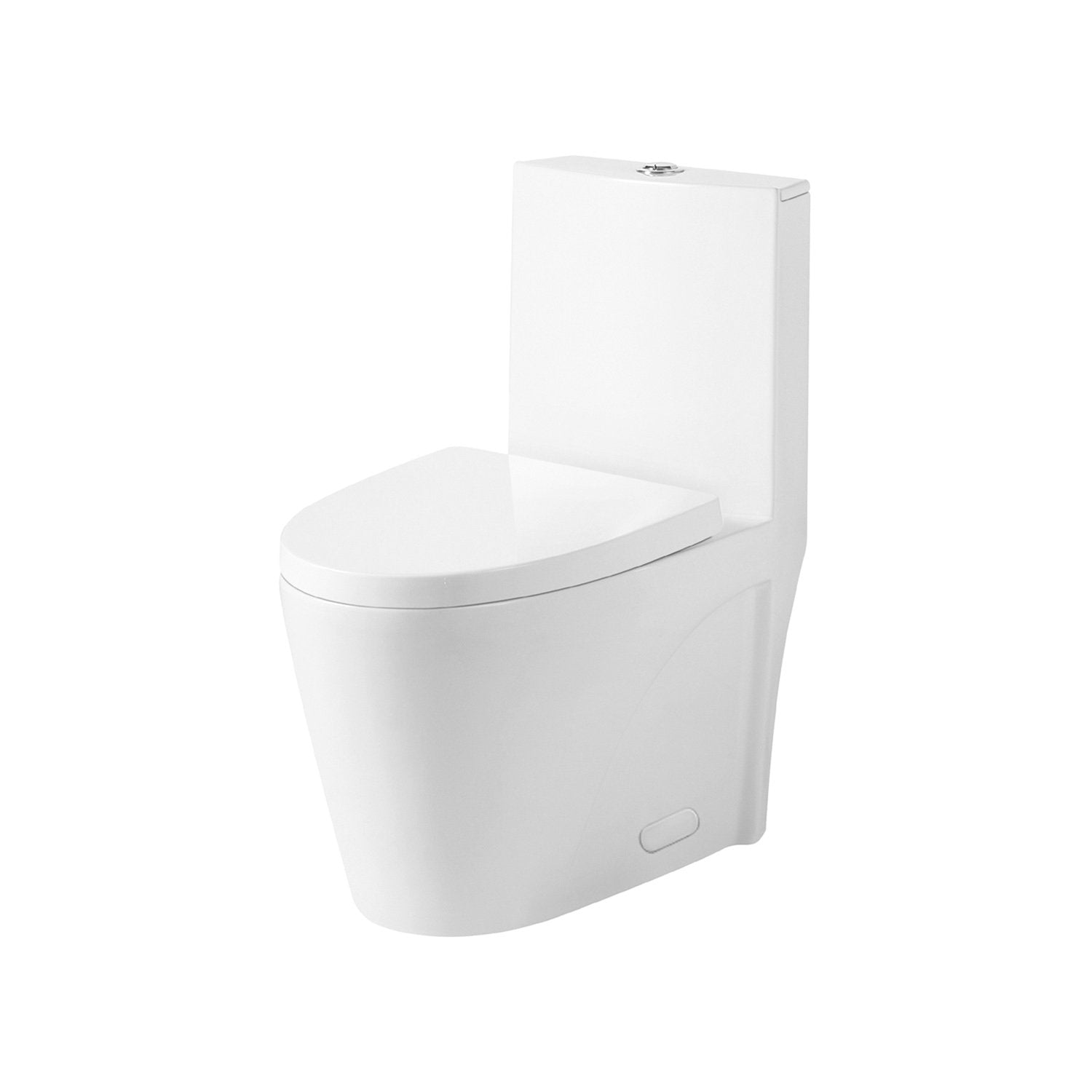 DAX One Piece Oval Toilet with Soft Closing Seat and Dual Flush High-Efficiency, Porcelain, White Finish, Height 31 Inches (BSN-CL12011)