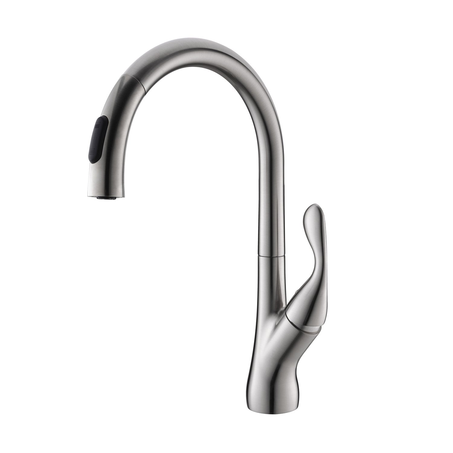 DAX Single Handle Pull Down Kitchen Faucet with Dual Sprayer and Swivel Spout, Brass Body, Brushed Nickel Finish, 9-1/8 x 15-5/8 Inches (DAX-6985E-BN)