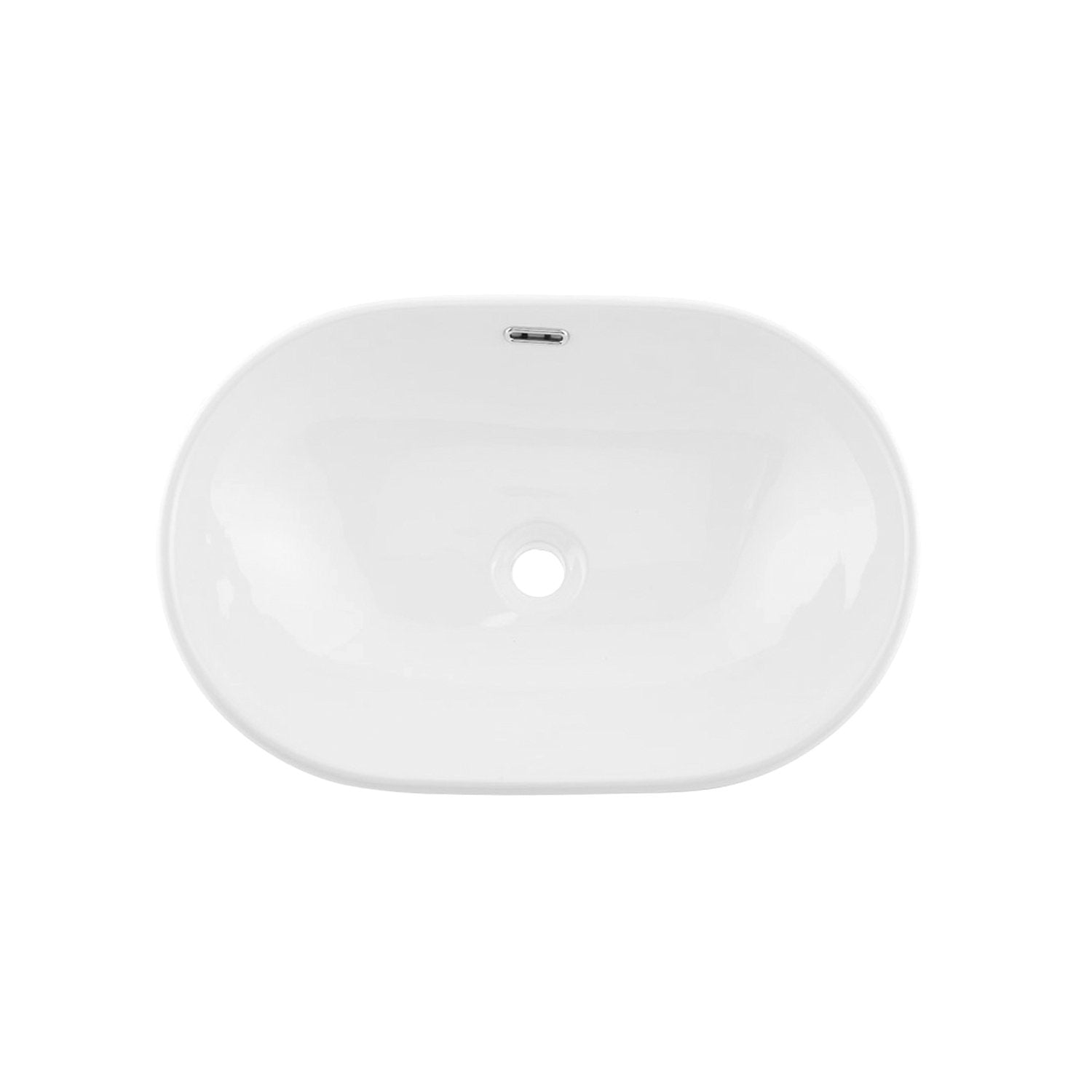DAX Ceramic Oval Single Bowl Bathroom Vessel Sink, White Finish,  23 x 15-1/2 x 7 Inches (BSN-243C)