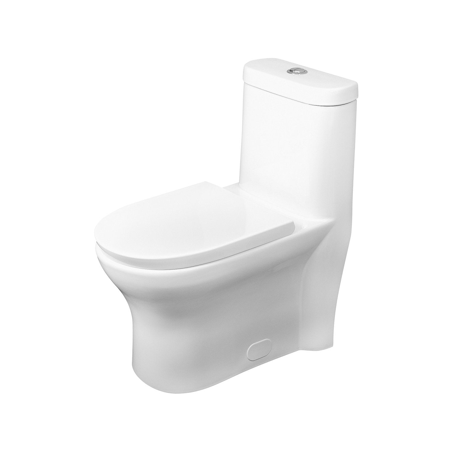 DAX One Piece Oval Toilet with Soft Closing Seat and Dual Flush High-Efficiency, Porcelain, White Finish, Height 29-1/2 Inches (BSN-832)