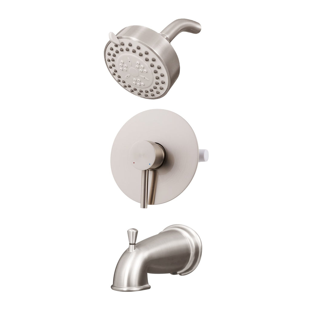 DAX Shower System, Faucet Set, with Shower and Tub Trim, Wall Mount, Brass Body, Brushed Nickel Finish (DAX-0306-BN)