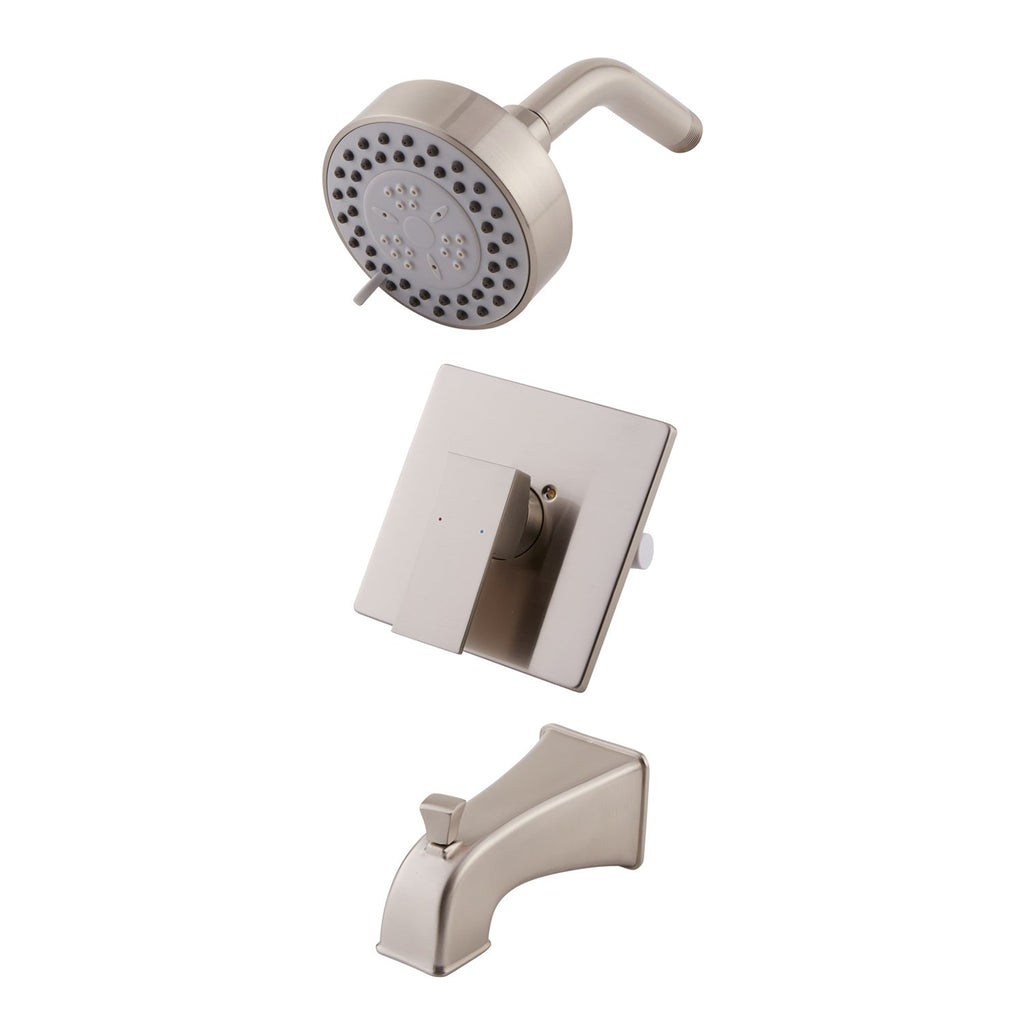 DAX Shower System, Faucet Set, with Shower and Tub Trim, Wall Mount, Brass Body, Brushed Nickel Finish (DAX-0304-BN)