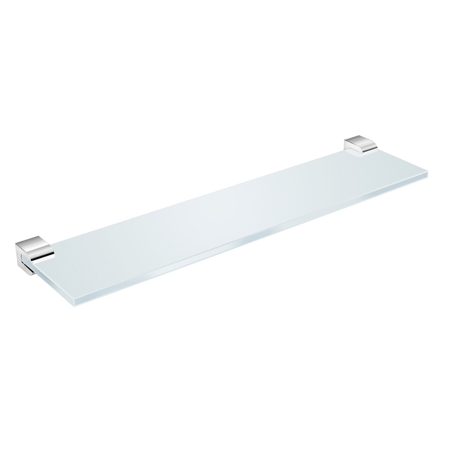 DAX Milano Bathroom Shelf, Wall Mount, Brass Body with Tempered Glass, Chrome Finish, 15-3/4 Inches (DAX-GDC160144-CR)