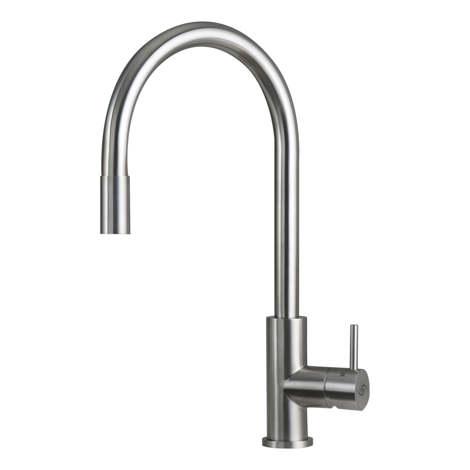 DAX Single Handle Pull Down Kitchen Faucet, Stainless Steel Shower Head and Body, Brushed Finish, Size 8-11/16 x 16-9/16 Inches (DAX-003-02-BN)