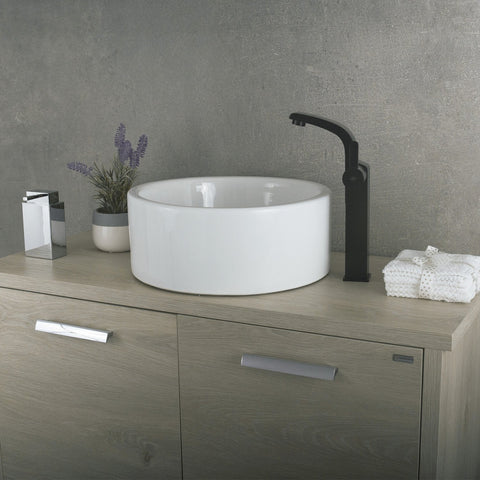 DAX Single Handle Vessel Sink Bathroom Faucet, Brass Body, Brushed Finish, 4-3/4 x 12-1/8 Inches (DAX-8220B-PB)