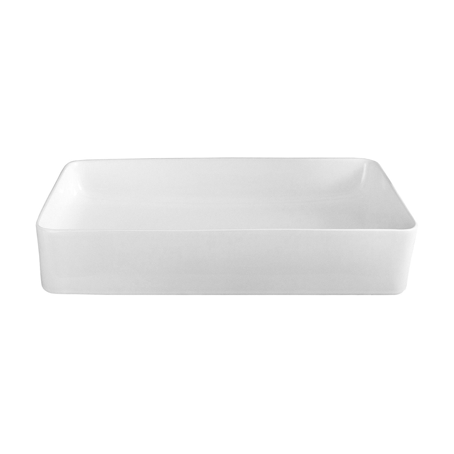 DAX Ceramic Rectangle Single Bowl Bathroom Vessel Sink, White Finish, 19 x 14-1/2 x 5 Inches (BSN-285B)