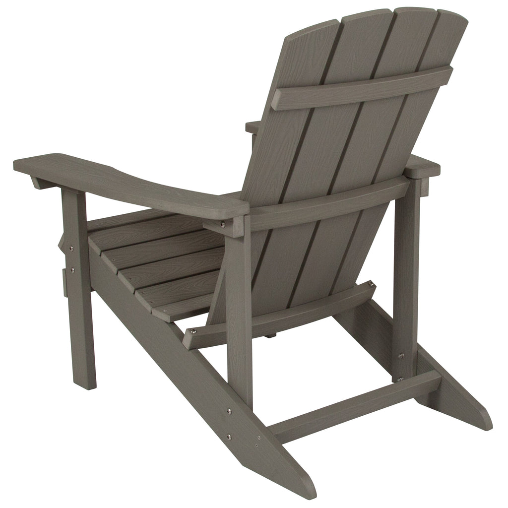 BRAVO! Outdoor All-Weather Adirondack Chair in Light Gray Faux Wood