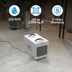 AlorAir Sentinel HDi100 Whole Home Dehumidifier, 100 Pints at AHAM, up to 2,900 sq. ft. 5 Years Warranty, cETL Listed, Basement Dehumidifier with a Pump, Remote Control, Crawl Space Dehumidifying