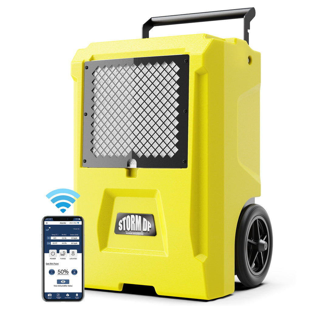 AlorAir Storm DP Smart WiFi Commercial Dehumidifier, 50 AHAM/110 Saturation PPD Dehumidifier with Pump, Water Damage Equipment for Crawl Spaces, Basements, Garages, and Job Sites