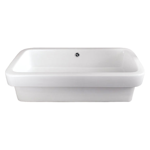 DAX Ceramic Rectangle Single Bowl Bathroom Vessel Sink, White Finish,  20-5/8 x 14-1/2 x 5-3/8 Inches (BSN-285E)
