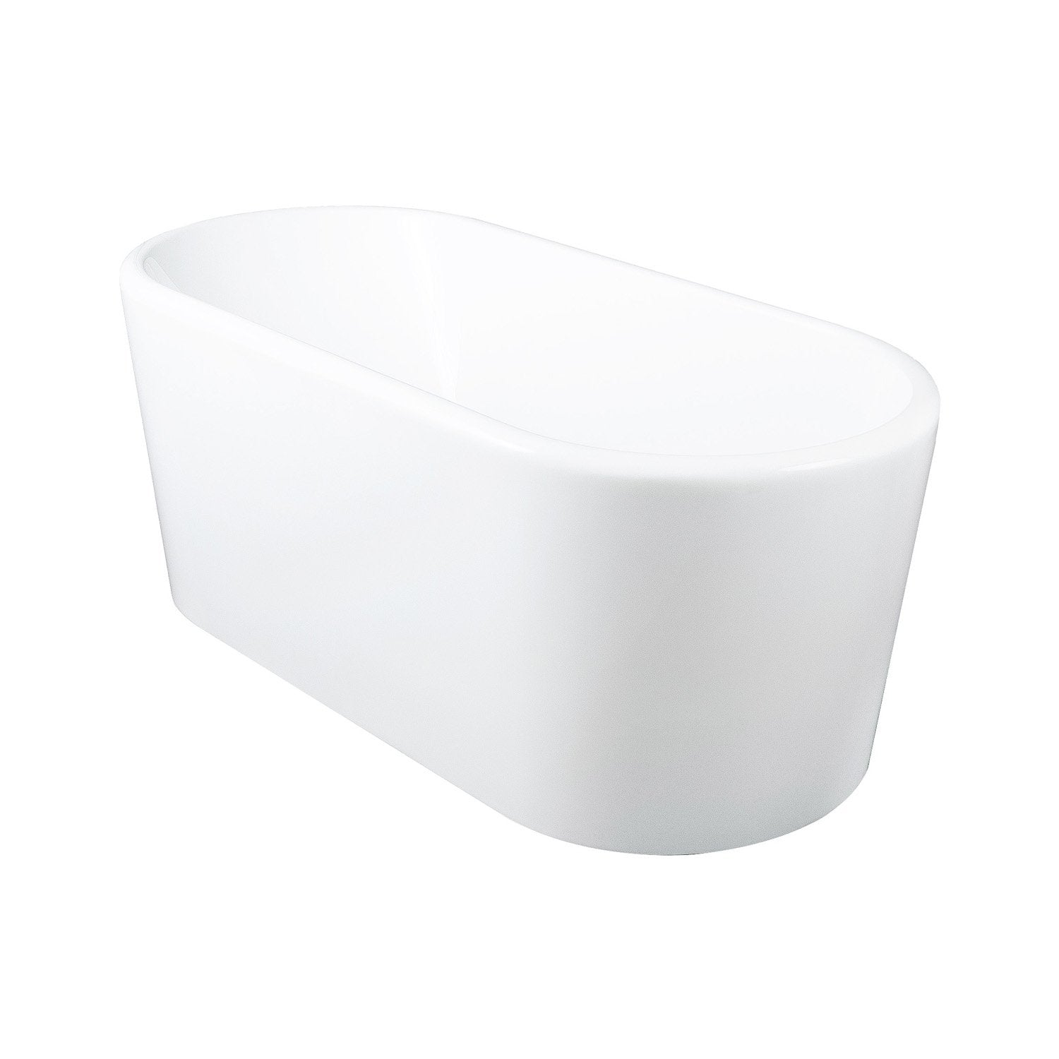 DAX Oval Freestanding High Gloss Acrylic Bathtub with Central Drain and Overflow, Stainless Steel Frame, 59-1/16 x 22-13/16 x 27-9/16 Inches (BT-8062)