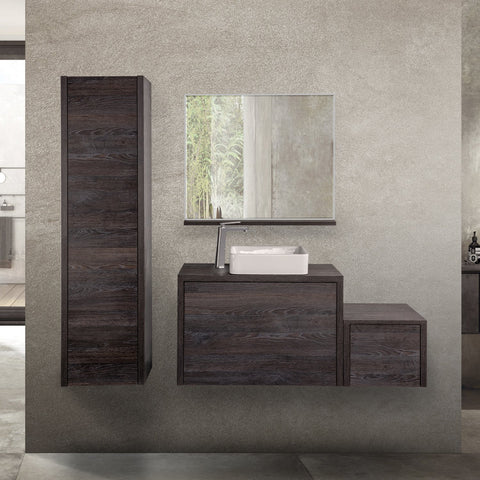 24" Single Vanity Cabinet, Wall Mount, 1 Big Drawer with Hidden Drawer, Oak Chicago, 'OHANA Collection by DAX