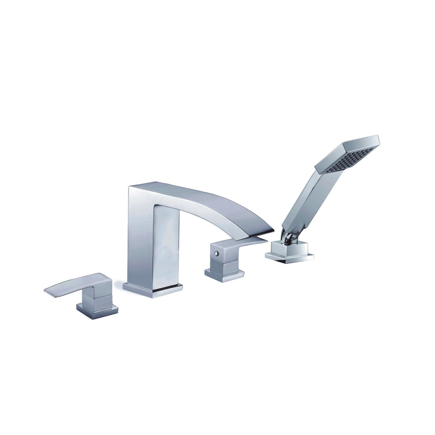 DAX Hot Tub Faucet with Hand Shower, Deck Mount Stainless Steel Body Chrome Finish, 17-11/16 x 6-13/16 x 5-3/8 Inches (DAX-0225-CR)