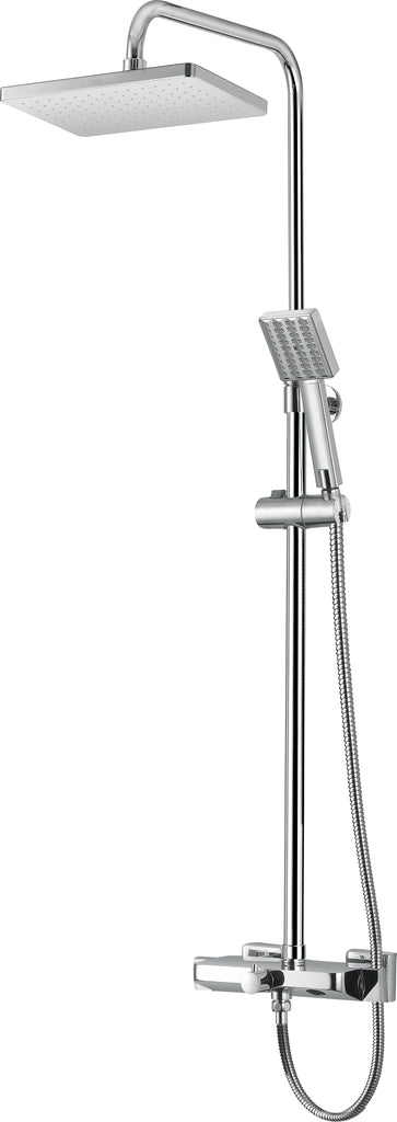 DAX Brushed Stainless Steel Shower Column Flow Rate Control Thermostatic Mixer Hand Shower (DAX-047)