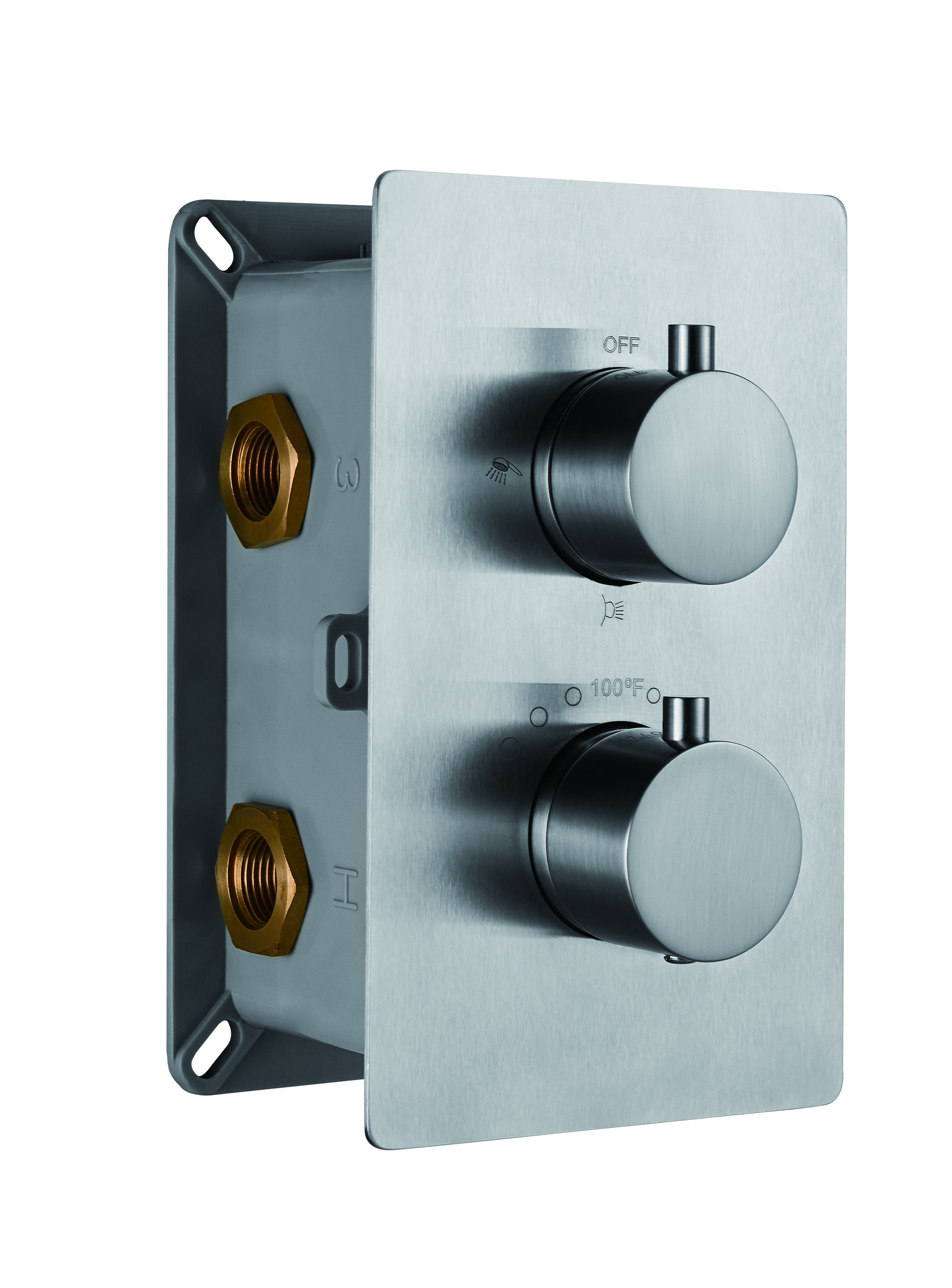 DAX Round Concealed Valve. Thermostatic Mixed with 2/3 Function Diverter. Chrome Finish (DAX-11002-RD-CR)