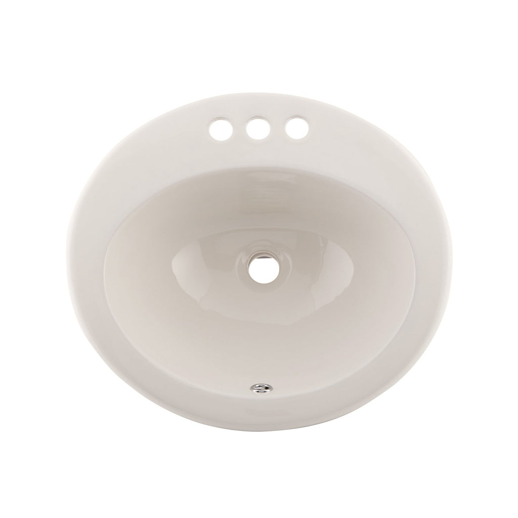 DAX Ceramic Single Bowl Top Mount Bathroom Sink, Ivory Finish,  19-11/16 x 17-11/16 x 8-1/4 Inches (BSN-209-I)