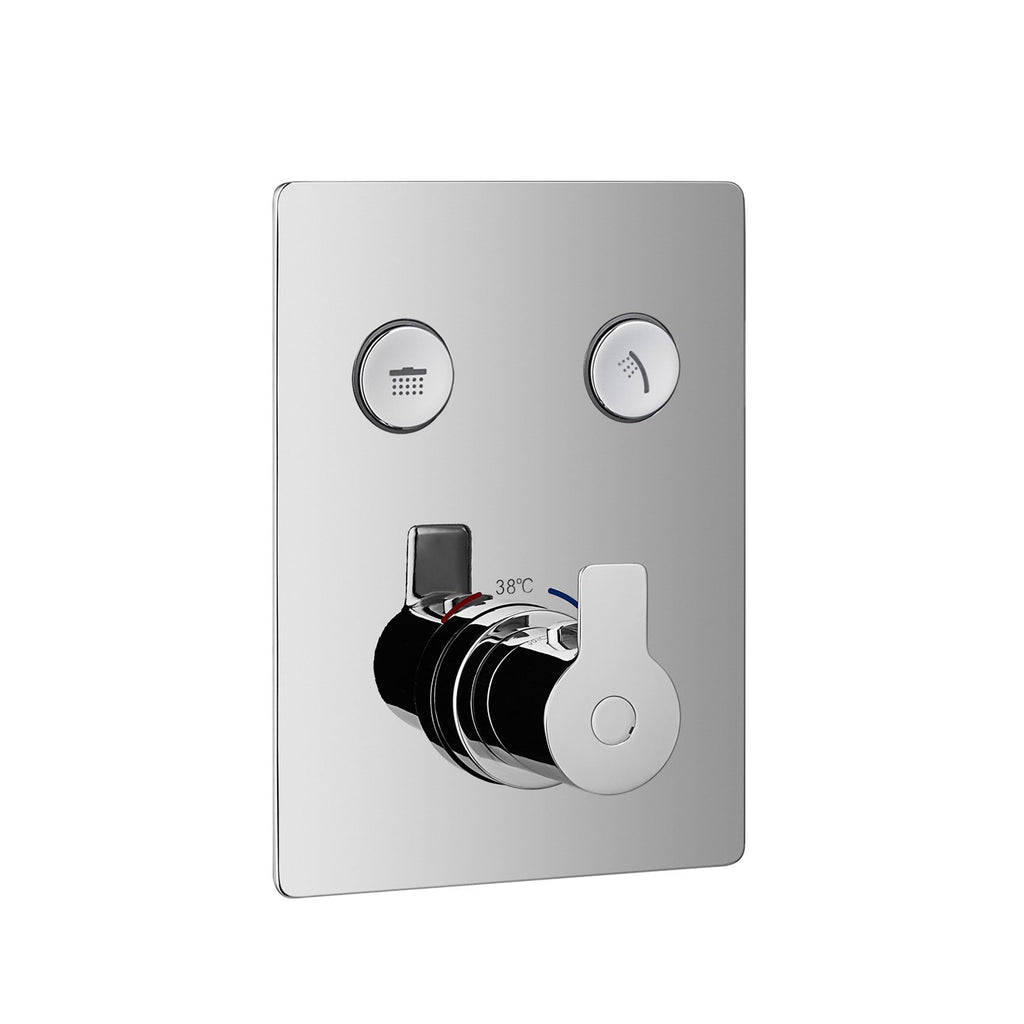 DAX Square Shower Single Valve Trim with 2 Setting Shower Functions, Brass Body, Brushed Nickel Finish (DAX-7303A-BN)