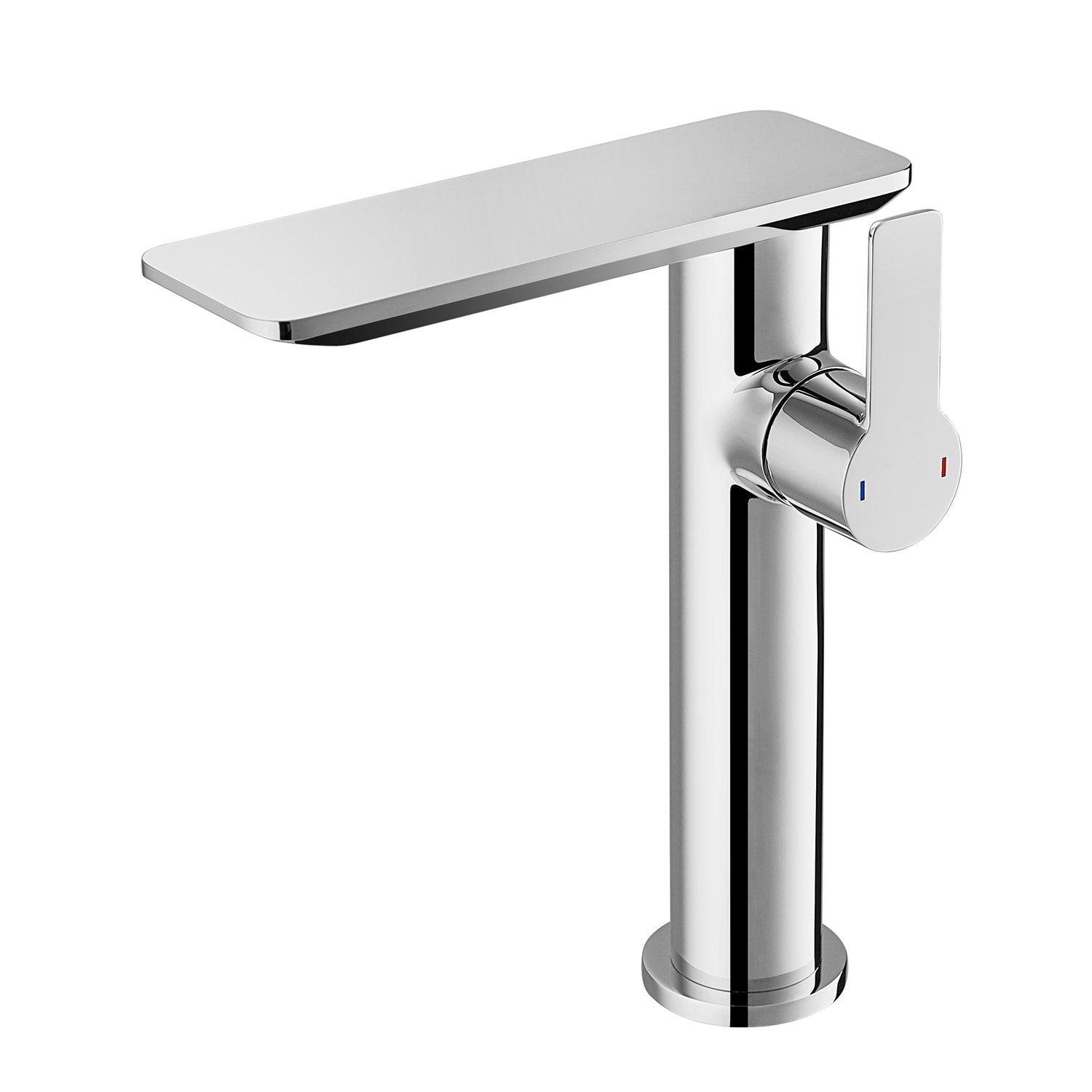 DAX Single Handle Bathroom Waterfall Vessel Sink Faucet, Deck Mount, Brass Body, Brushed Nickel Finish, Spout Height 8-1/16 Inches (DAX-8205A-BN)