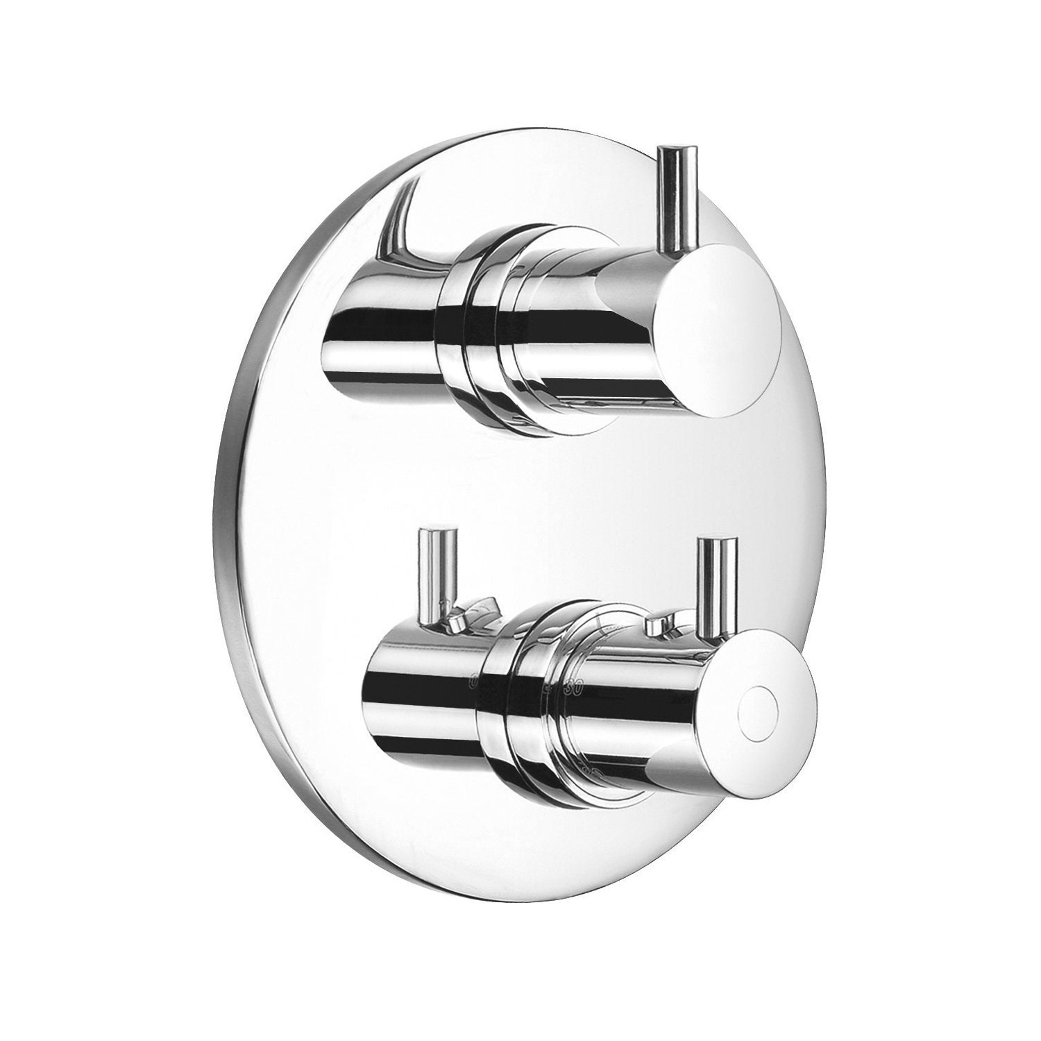 DAX Round Shower Dual Valve Trim, Brass Body, Chrome Finish (DAX-8302619-CR)