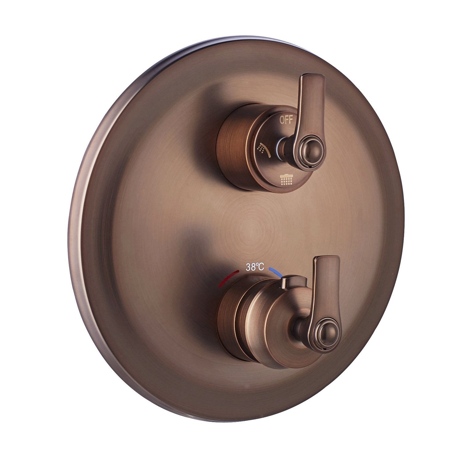 DAX Round Shower Single Valve Trim with Temperature Control, Brass Body, Oil Rubbed Bronze Finish (DAX-79909-ORB)