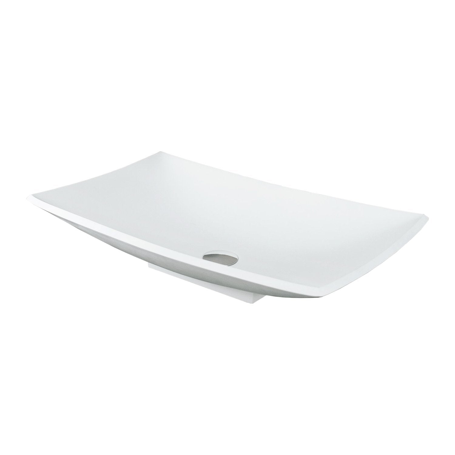 DAX Solid Surface Rectangle Single Bowl Bathroom Vessel Sink, White Matte Finish, 25-2/5 x 15-3/8 x 5-3/4 Inches (DAX-AB-1325)