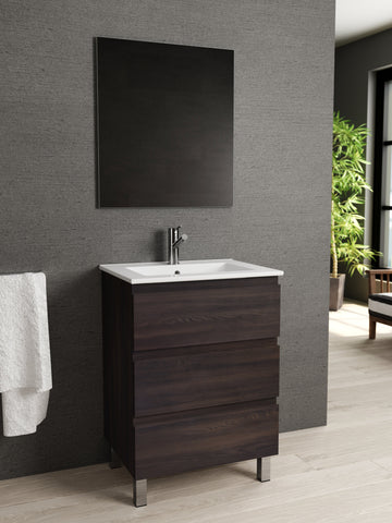 DAX Costa vanity cabinet, 24", glossy wenge with Onix basin (DAX-COS012413-ONX)
