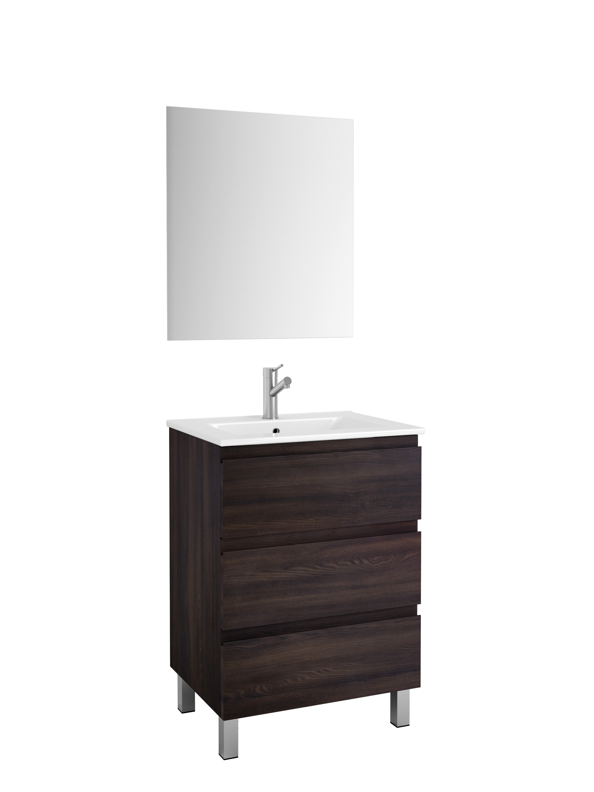 DAX Costa vanity cabinet, 24", glossy wenge with Onix basin (DAX-COS012413-ONX)