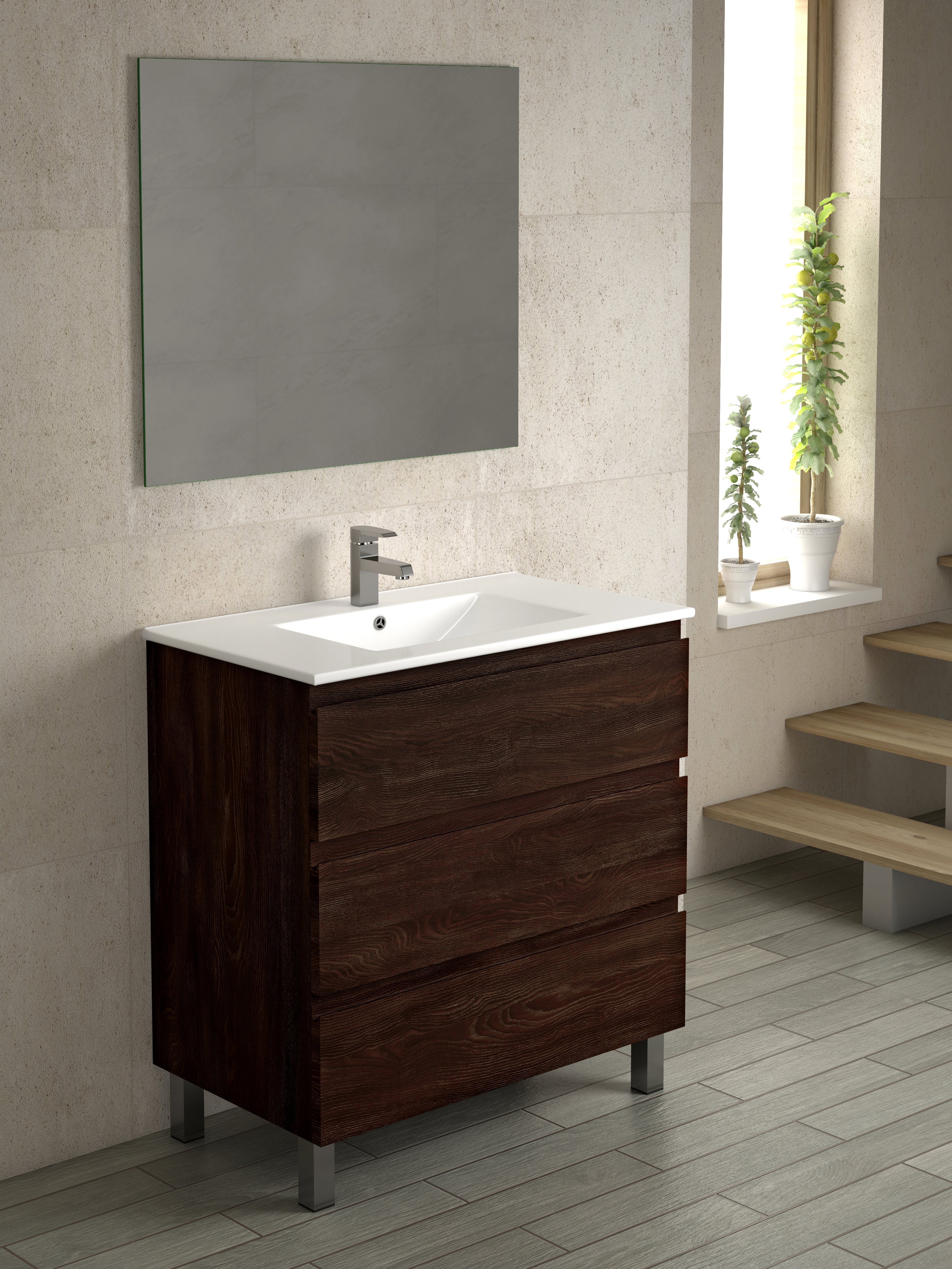 DAX Costa vanity cabinet, 32", glossy wenge with Onix basin (DAX-COS013213-ONX)