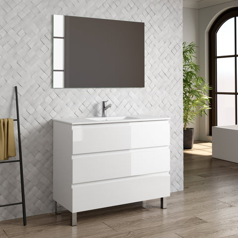 DAX Costa vanity cabinet, 40", glossy white with Onix basin (DAX-COS014011-ONX)